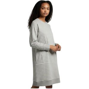 Sweatshirt Dress Women M - Gray & White Comfortcore Athleisure Casual